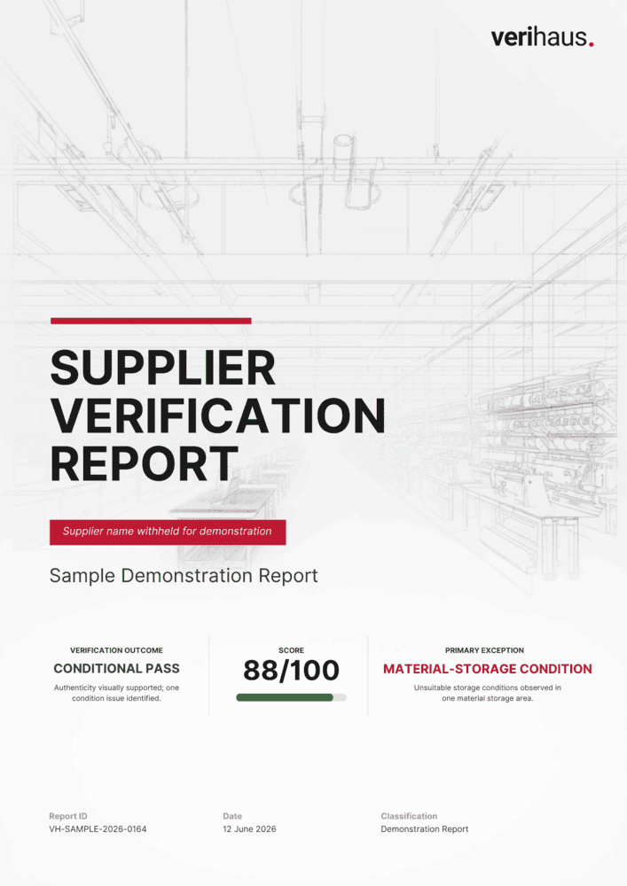 Verihaus sample verification report page preview